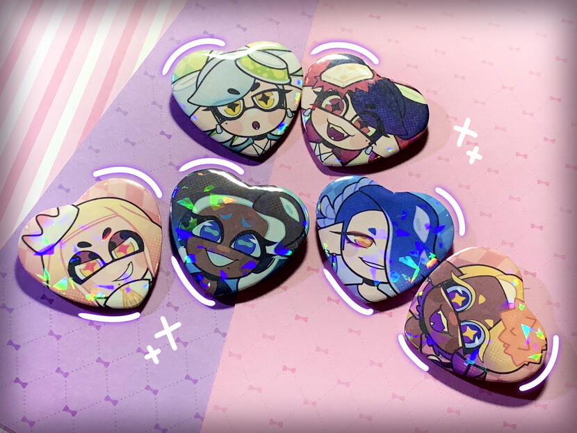 Holographic Heart Buttons
